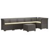 vidaXL 6-personers Have Sofa med Puder Rattan Look PP Lysegr&aring;