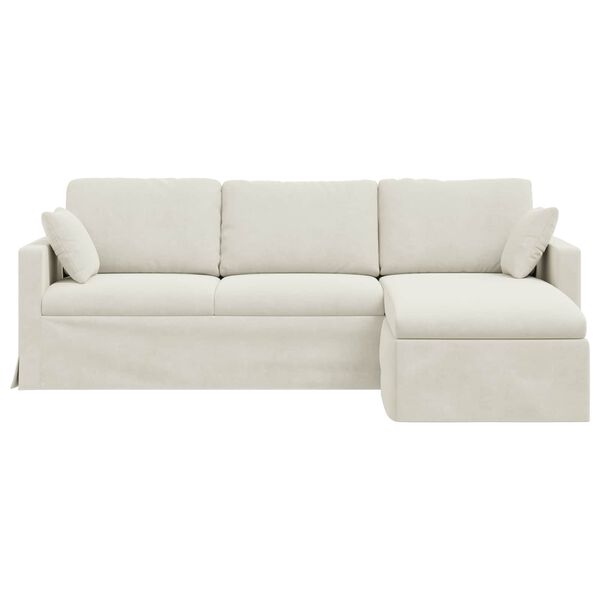 vidaXL Sofa Creme Samlede dimensioner: 228 x 134 x 80 cm (B x D x H)