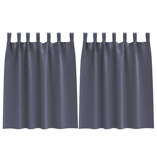 vidaXL M&oslash;rkl&aelig;gningsgardiner med ringe 2 pcs Antracit 140 x 140 cm