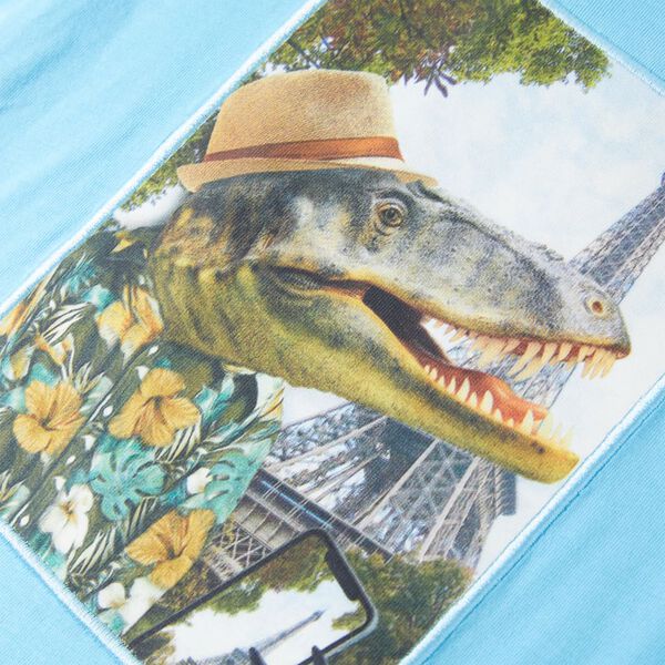 T-shirt til børn str. 128 akvamarinblå