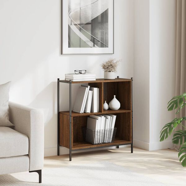 vidaXL bogreol 72x28x77,5 cm konstrueret træ brun egetræsfarve