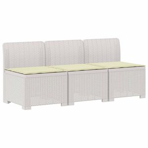 vidaXL 3-personers havensofa med puder i rattanlook 3-personers PP
