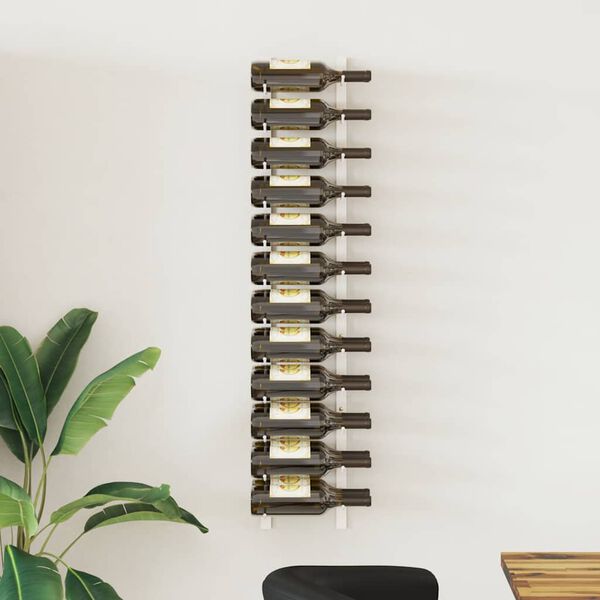 vidaXL v&aelig;gh&aelig;ngt vinreol til 24 flasker jern hvid