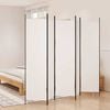 vidaXL 5-panels rumdeler 250x200 cm stof hvid