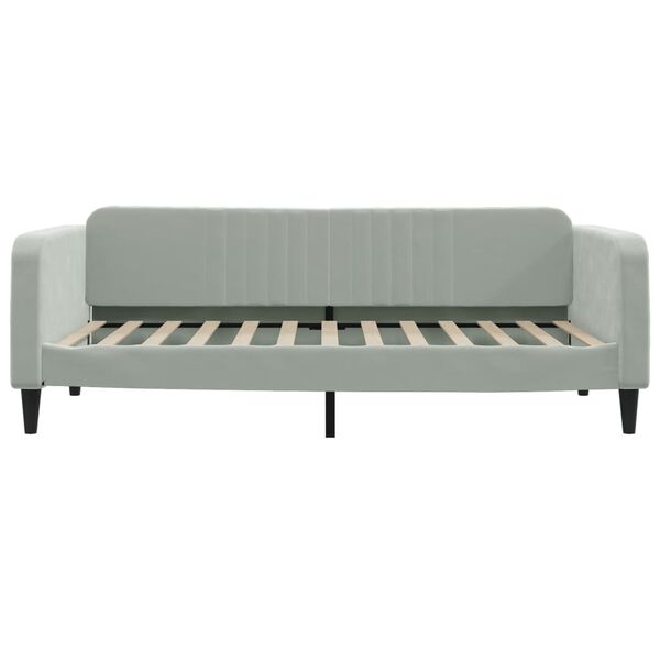 vidaXL daybed med madras 100x200 cm velour lysegrå