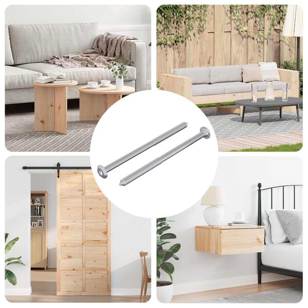 vidaXL Skrue 2 pcs S&oslash;lv M6 x 100 mm St&aring;l