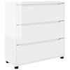 vidaXL Opbevaringsskab 80 x 31 x 81 cm Konstrueret tr&aelig; H&oslash;j gloss hvid
