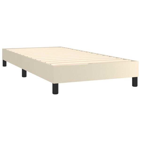 vidaXL Boxspring sengeramme 90x200 cm kunstl&aelig;der cremefarvet
