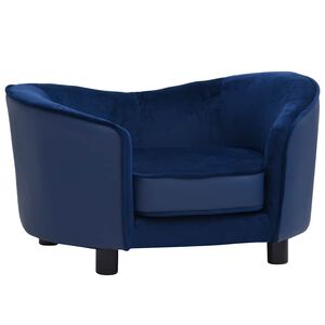 vidaXL hundesofa 69x49x40 cm plys og kunstl&aelig;der bl&aring;