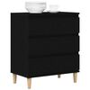 vidaXL Sideboard med skuffe Sort eg 60 x 35 x 70 cm Konstrueret tr&aelig;