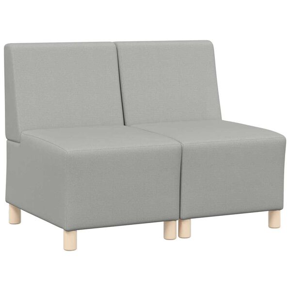 vidaXL Modulsofa enhed uden arme 2 pcs Skygr&aring; 55 x 74 x 82 cm Stof