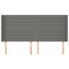 vidaXL sengegavl med kanter 203x16x118/128 cm stof mørkegrå