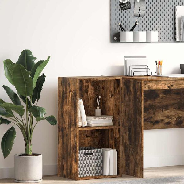 vidaXL bogreol 40x30x77 cm konstrueret tr&aelig; r&oslash;get egetr&aelig;sfarve