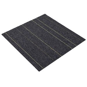 vidaXL T&aelig;ppeflise M&oslash;rkegr&aring; med striber 50 x 50 cm 36 stk.
