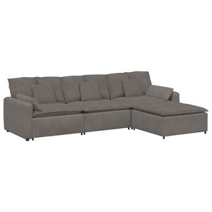 vidaXL modulsofa med fodskammel og hynder lysegr&aring;