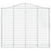 vidaXL buede gabionkurve 13 stk. 200x30x160/180 cm galvaniseret jern