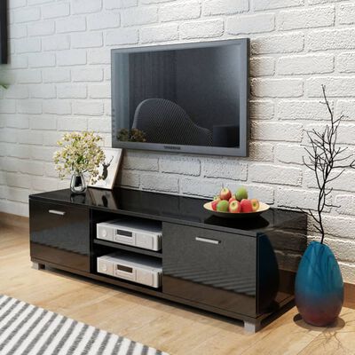 vidaXL tv-bord 140x40,5x35 cm sort højglans