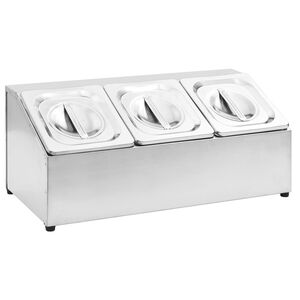 vidaXL gastronorm beholder med 3 GN 1/6-beholdere rustfrit st&aring;l