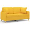 vidaXL 2-personers sofa med puder og hynder 140 cm stof lysegul