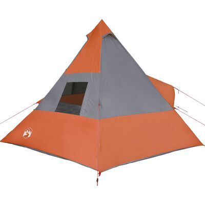 vidaXL 7-personers campingtelt vandtæt grå og orange
