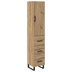vidaXL Highboard Artisan Egetr&aelig; 34,5 x 34 x 180 cm Konstrueret tr&aelig;
