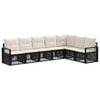vidaXL Havesofa S&aelig;t 7 stk. Sort polyrattan