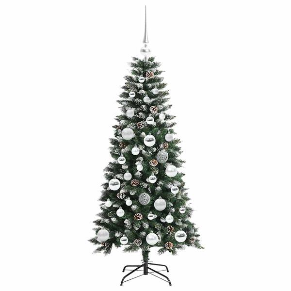 vidaXL Kunstigt juletræ Grøn 55 x 55 x 120 cm PVC og plastik og stål