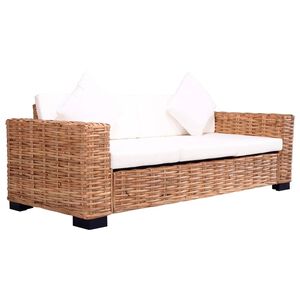 vidaXL 3-personers havesofa naturligt rattan