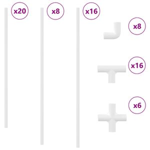 vidaXL PVC r&oslash;r 2 pcs Hvid 12,2 x 1,8 x 500 mm PP og PE