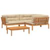 vidaXL loungesæt til haven 4 dele med hynder massivt akacietræ