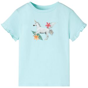 vidaXL T-shirt til b&oslash;rn str. 104 aquabl&aring;