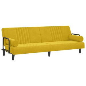 vidaXL sovesofa med arml&aelig;n velour gul