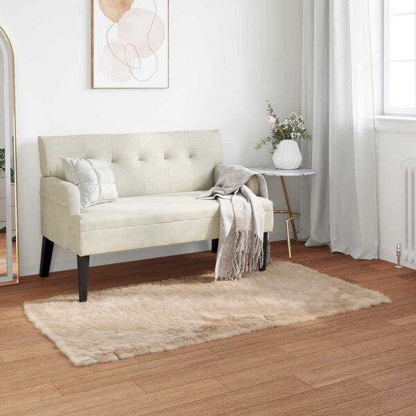 vidaXL Kunstpels F&aring;rskind T&aelig;ppe Tafalla Beige 60 x 110 cm Polyester