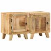 vidaXL sengeborde 2 stk. 40x32x46 cm massivt ru mangotr&aelig;