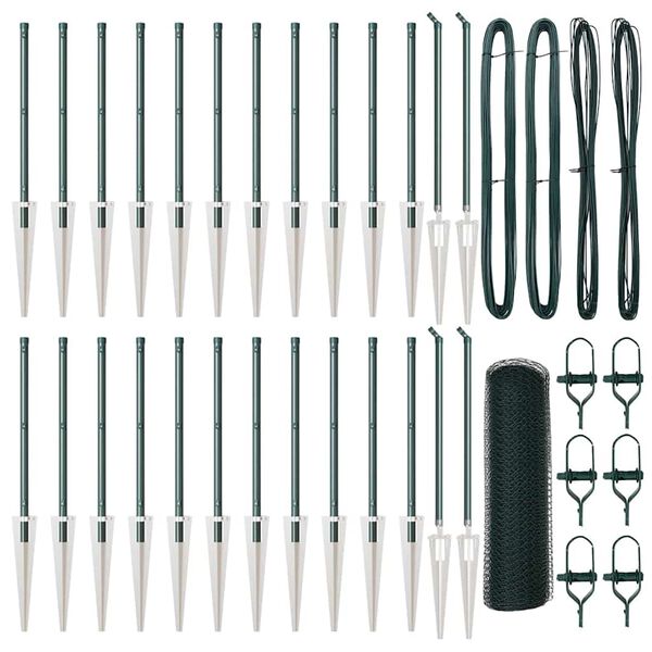 vidaXL Hegnsp&aelig;l Gr&oslash;n 50 x 0,4 m (13 mm mesh) St&aring;l og PVC