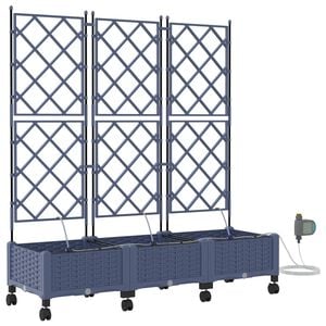vidaXL Havekrukke med vanding og hjul 3 stk. Gr&aring; 120 x 40 x 132 cm PP