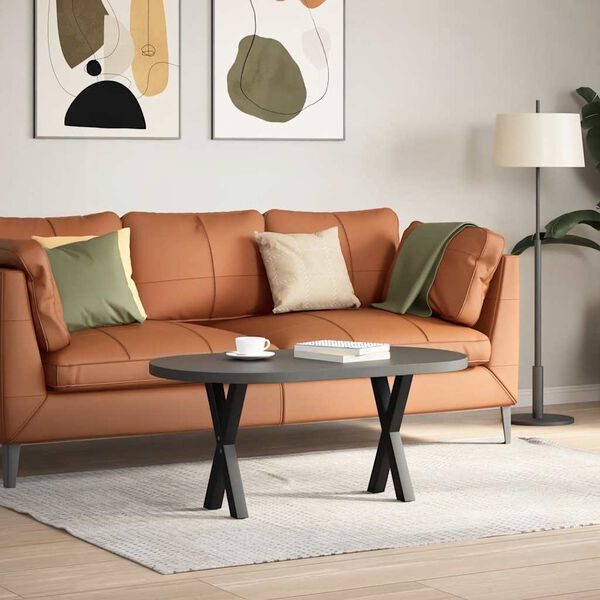 vidaXL sofabordsben X-formet 2 stk. sort 38 x (42-43) cm st&aring;l