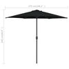vidaXL haveparasol med aluminiumstang 270x246 cm sort