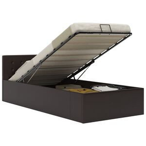 vidaXL hydraulisk opbevaringsseng 90x200 cm kunstl&aelig;der gr&aring;