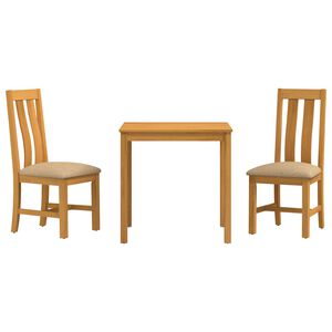vidaXL Spisestues&aelig;t 3 stk. Beige Massivt Eg Tr&aelig;