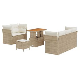 vidaXL Havesofa Sæt 8 pcs Beige polyrattan