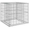 vidaXL gabionkurv 70x70x65 cm galvaniseret jern s&oslash;lvfarvet