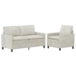 vidaXL Sofa S&aelig;t 2 stk. Cremefarvet Fl&oslash;jl