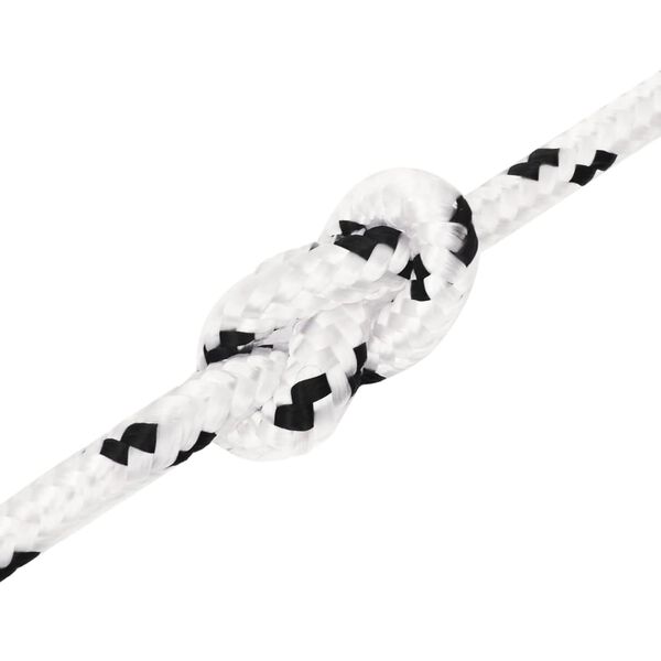 vidaXL flettet tovv&aelig;rk 10 mm x 25 m polyester hvid