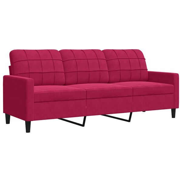 vidaXL 3-personers sofa 180 cm fl&oslash;jl vinr&oslash;d