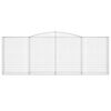 vidaXL buet gabionkurv 400x50x140/160 cm galvaniseret jern