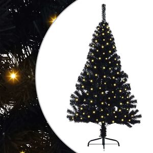 vidaXL Kunstig Forbelyst Juletr&aelig; med 150 LED'er Sort 120 cm PVC