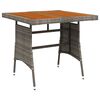 vidaXL havebord 70x70x72 cm polyrattan og massivt akacietr&aelig; gr&aring;