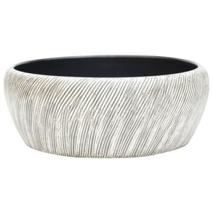 vidaXL h&aring;ndvask til bordplade &Phi;41x14 cm rund keramik sort og gr&aring;