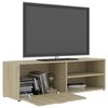 vidaXL tv-bord 120x34x37 cm konstrueret træ sonoma-eg